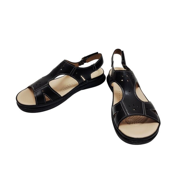 Centro Point Womens Leather Slingback Sandals With Box Size 8 - Picture 10 of 15